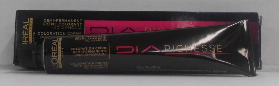 Nuevo Paquete LOREAL DIA RICHESSE Crema de Color de Cabello Demipermanente (Caja Negra) ~1.7 OZ Foto 2 de 3