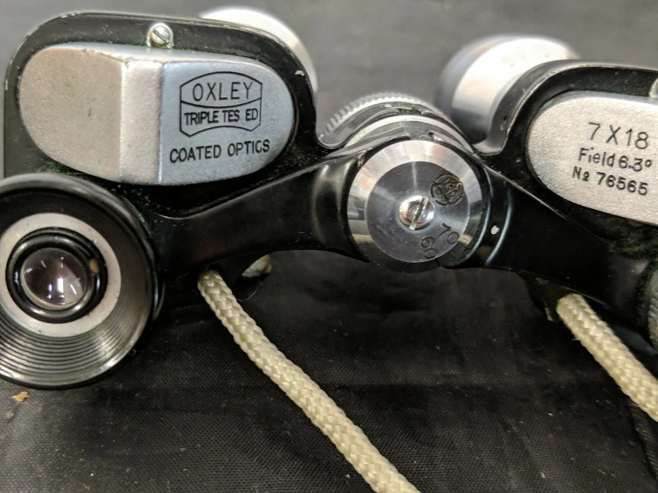 Vintage Oxley triple tested Binoculars coated optics 7x18 field 6.3° perfect - Image 3 of 4