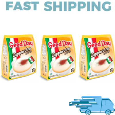 3X Good Day Cappuccino Instant Coffee 20 x25g Sachet Halal
