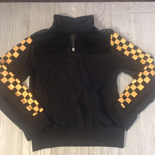 Love Love Love Girls Size M (8/10) Black Yellow Check Cotton Blend Jacket - Picture 4 of 6