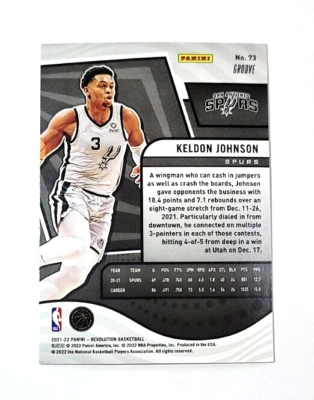 2021-22 Panini Revolution Keldon Johnson Groove San Antonio Spurs