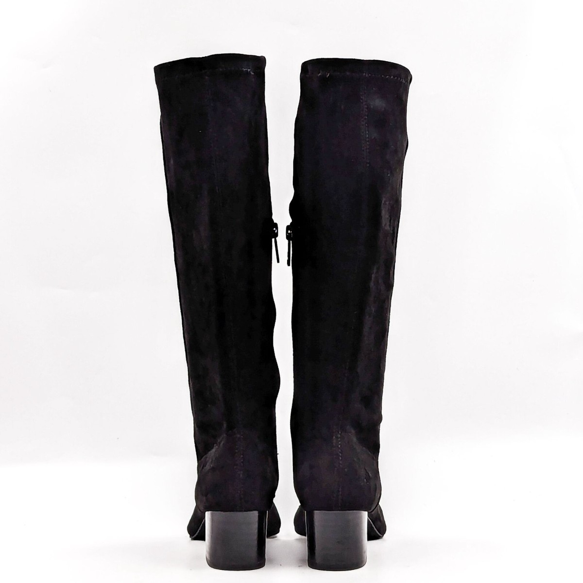 Jack Rogers Women Rayline Black Faux Suede Tall Zip Knee Boots size
