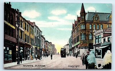 POSTKARTE MUMPS OLDHAM - LANCASHIRE STRASSENSZENE