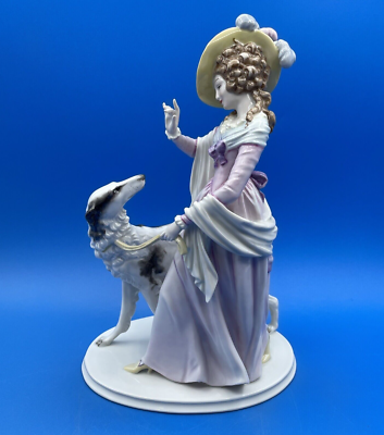 洋書 Porzellanmalerei Faszination Rosen ROSENTHAL GERMANY PORCELAIN FIGURINE OF A BORZOI DOG WITH ELEGANT