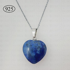 Love Heart Chakra Lapis Lazuli Necklace Healing Crystal 925 Sterling Silver