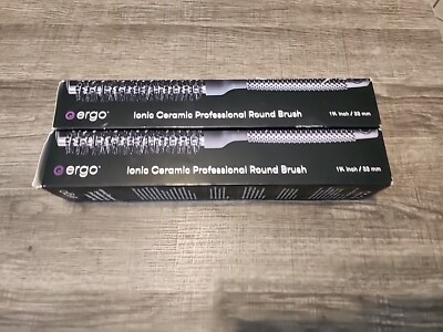2 PACK - ERGO Styling Tools ER33 Ionic and Ceramic Round Brush 1 ¾ Inch