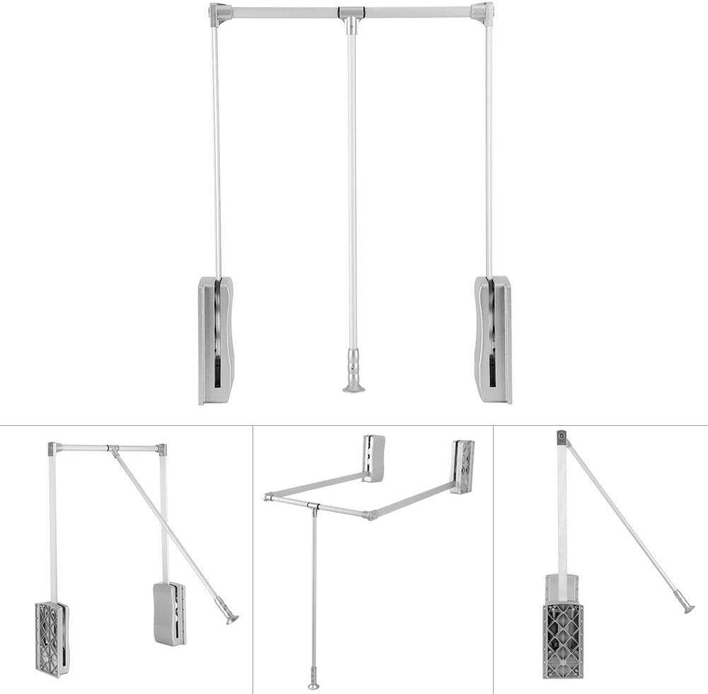 Heavy Duty Lift/Pull Down Wardrobe Clothes Hanging Rail 890 1210mm Adjustable eBay