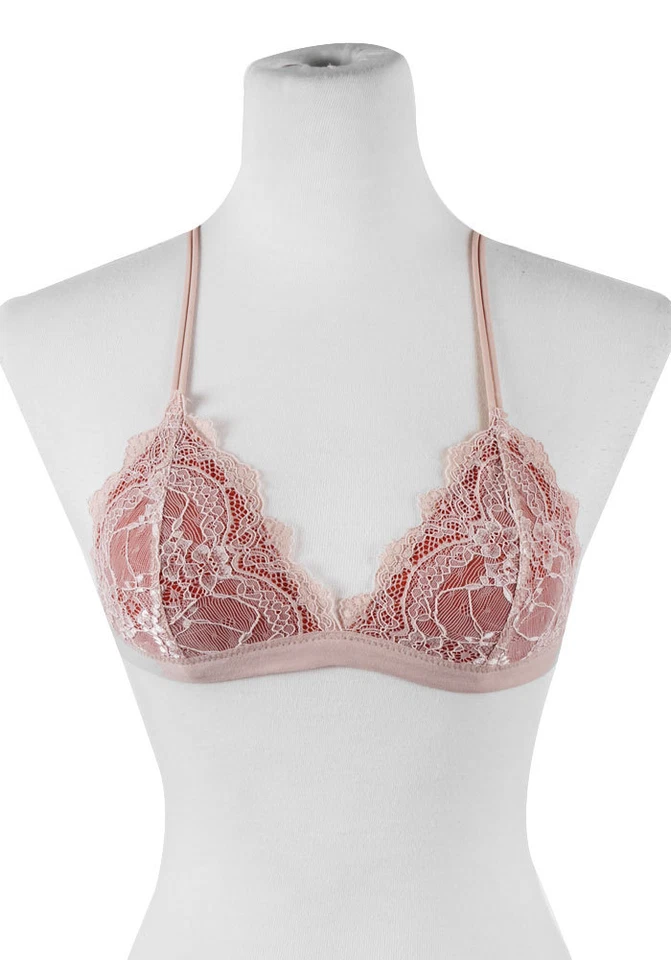 PRESTIGE BIATTA BEIGE OVERLAY LACE BRALETTE & CAGE BACK BOY SHORT SET - Image 3 of 4