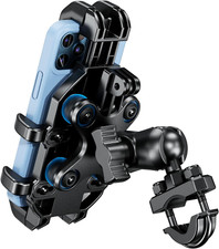 Motorcycle Phone Holder with Vibration Dampener, Anti-Shake Black