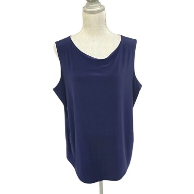 Effortless Style Citiknits Women's Navy Blue Tank Top Plus Size 1X