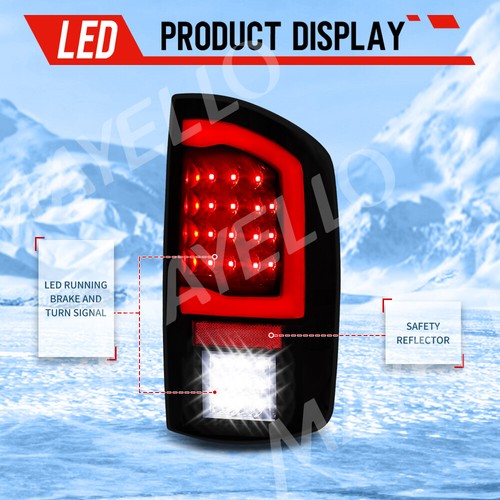 Smoked Black For 2002 2003-2006 Dodge Ram 1500 2500 3500 LED Tail Lights Red DRL - Picture 4 of 8