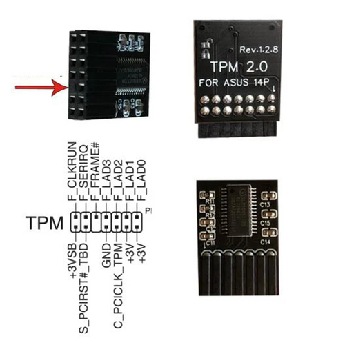 For ASUS SPI M R2.0 TPM 2.0 Encryption Security Module Supports Version 14 20Pin