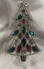 Bath & Body Works Wallflower Diffuser;  Jeweled Silver Christmas Tree Wall Plug