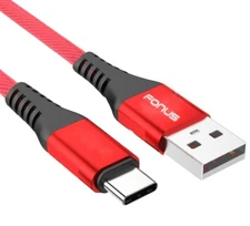 For iPhone 15/Pro/Max/Plus Red 6ft USB-C Cable Type-C Charger Cord Power Wire