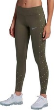 Sz XS Nike Women Racer Flash Running Tights Olive 930383-355 Dri-FIT NWT