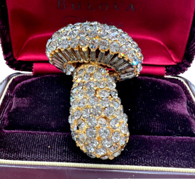 SANDOR SIGNED RARE VINTAGE BROOCH OLD ESTATE RJP REPLICA 2.5'' 3D LARGE MUSHROOM