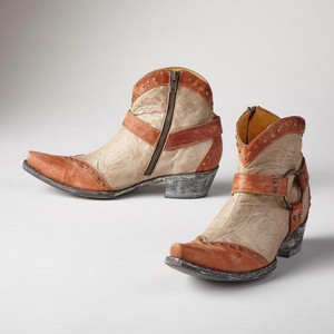 mango red leather boots