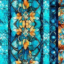 Bohemian Sunrise By Quilting Treasures - Turquoise Decorative Stripe  #31089-Q