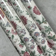 4 Roll Wall Covering Cottagecore Pre Pasted Vinyl WallPaper Vtg Floral 220 Sq Ft