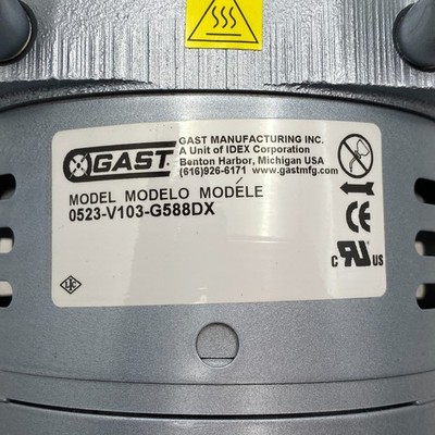 Gast 0523-V103-G588DX Vacuum Pump w/ GE 5KH36KNA510X Motor STD355