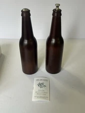NEW Chef Specialties 9.5" Hardwood Beer Bottle Salt & Pepper Mill / Grinder Set