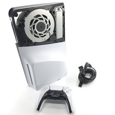 Sony PS5 Slim Disc Edition1TB White w/ Controller, Missing plates, Loose HDMI