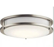 KICHLER Independence 11.75 in. 1-Light Brushed Nickel Integrated LED Flush Mount