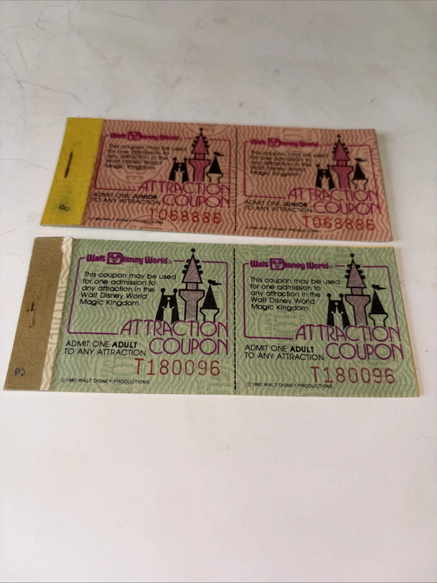 Disney Coupon Indiana Disney Theme Park Souvenirs (1968-Now) for