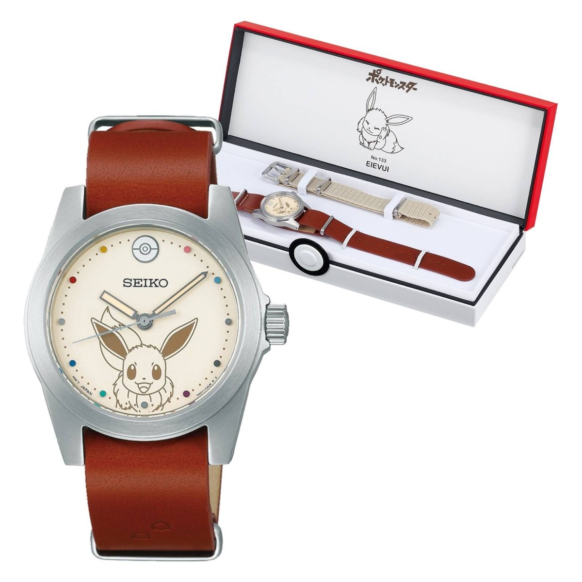 SEIKO Pokémon No.133 EIEVUI Eevee SCXP179 Watch Wristwatch Leather