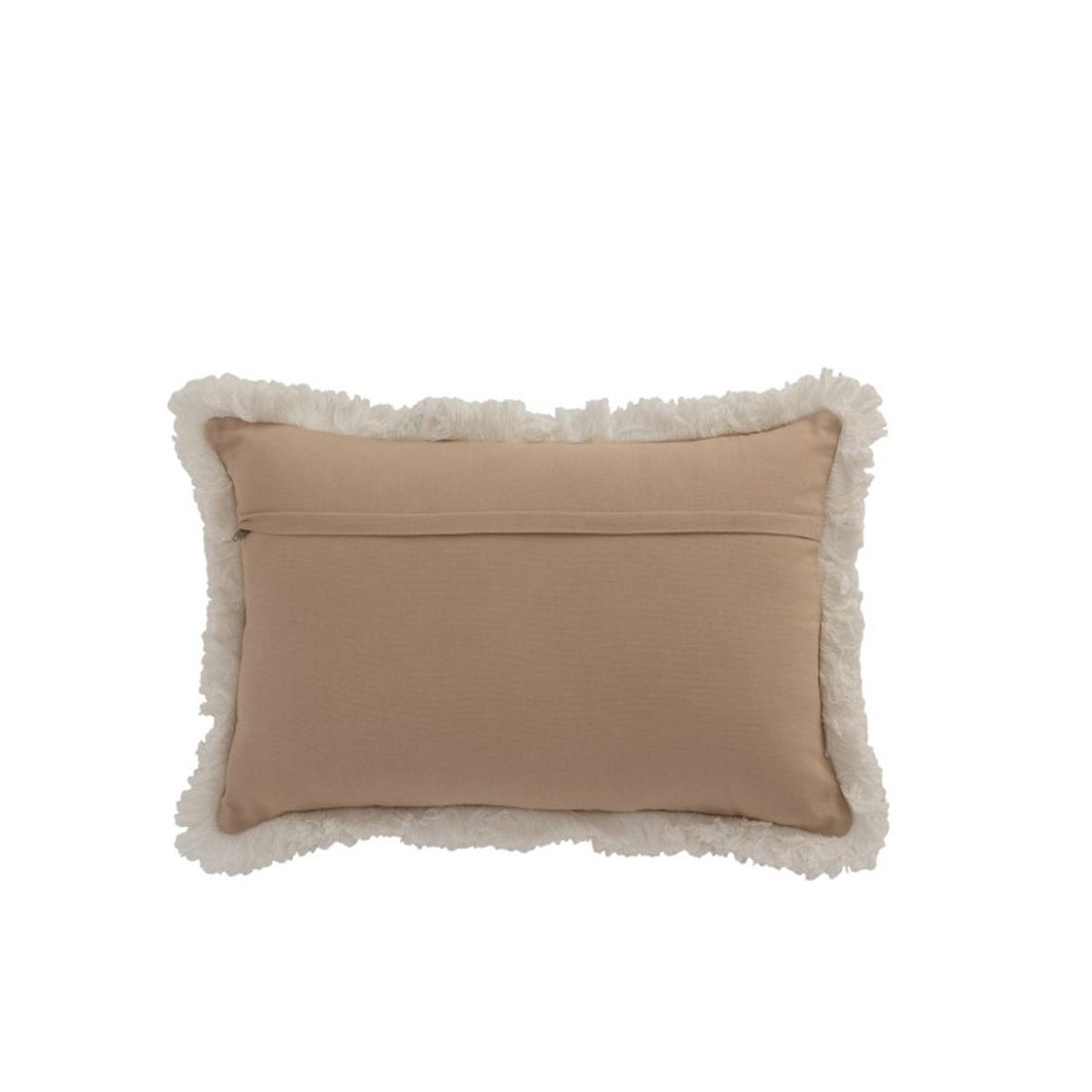Coussin à franges Patron Pièces 33x55cm naturel, déco rectangulaire