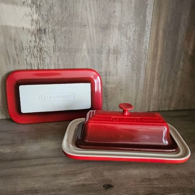 Le Creuset Red Cerise Stoneware Butter Dish