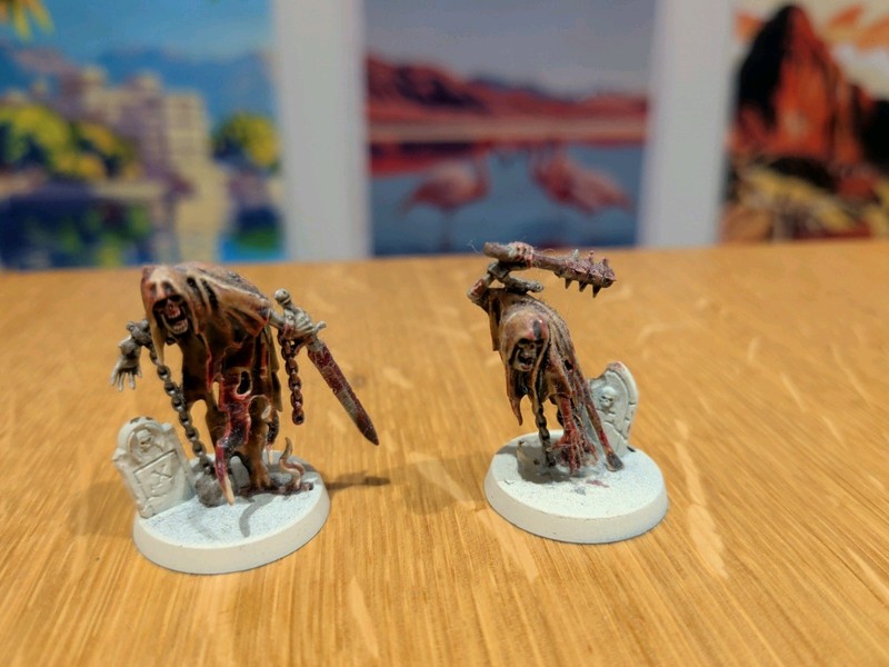 2 Ghouls AoS Age of Sigma Warhammer Miniatures Semi Painted Games Workshop