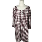 Plaid Flannel Lace Trim Nightgown Cottagecore Granny Cotton Sleep Dress Aria 2X