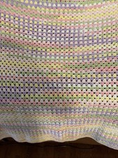 Hand Crocheted Baby Afghan Multi Colored
