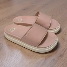 Reef Cushion Bondi Bay Slides Womens 8 Pink Platform Sandals EUC