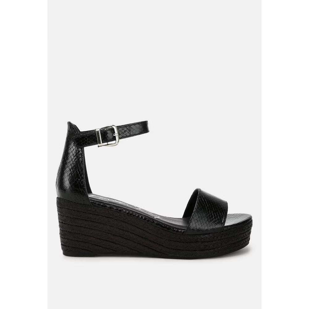 London Rag Womens Utah Faux Leather Snake Wedge Espadrilles 5 8190₽
