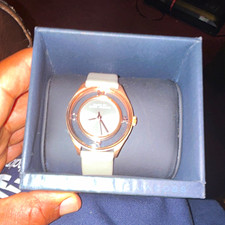 Marc Jacobs Women's Quartz Analog Watch Gray Leather Strap Rose Gold w/ Box