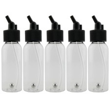 Airbrush Siphon Feed Jar 5pcs 30ml 1oz Plastic Dual Action Airbrush Bottles w...