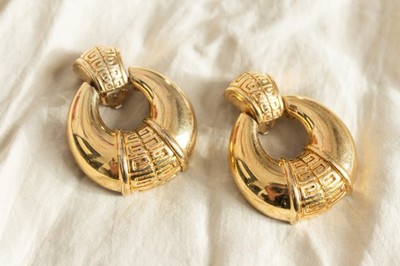 Vintage Givenchy Ohrclips Gold 1980er Fashion Jewellery Royal Rund Retro