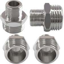 Rv Faucet Adapter 1/2" Male To 3/8" Male Brass Faucet Supply Line Adapter For Rv