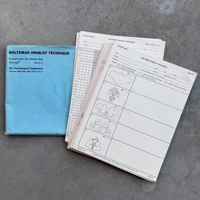 Original Holtzman Inkblot Technique Forms - UNUSED - Psychological Test (1958)