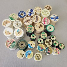 Lot of 33 Vintage Styrofoam  Plastic Thread Spools NO Thread Large  Small