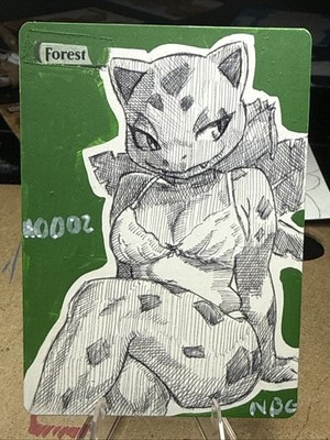 MTG Anime Hand Drawn Altered Art - Ivysaur Pokemon