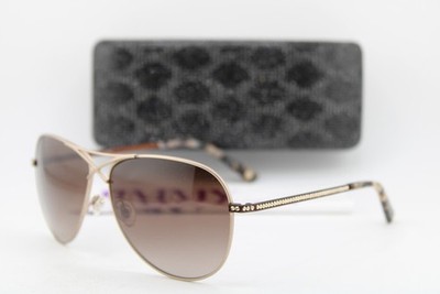 NEW JIMMY CRYSTAL NEW YORK JCS227 GOLD HAVANA GUNMET AUTHENTIC SUNGLASSES 60-13