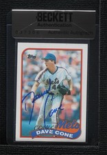 BAS 1989 Topps David Cone Dave Cone #710 Seal of Authenticity Auto 3c7