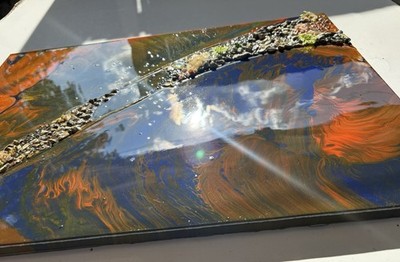 Mischtechnik Epoxid/Harz Kunstwerk/Wanddeko/Ultra einzigartige Kunst/Abstrakte Hochglanzkunst