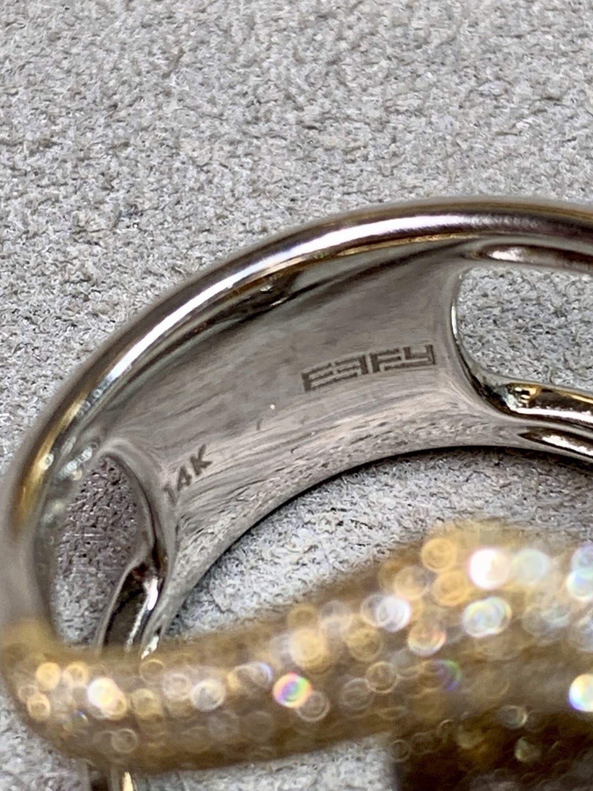 Effy 14K Two Tone Large Interlocking Diamond Ring… - image 10