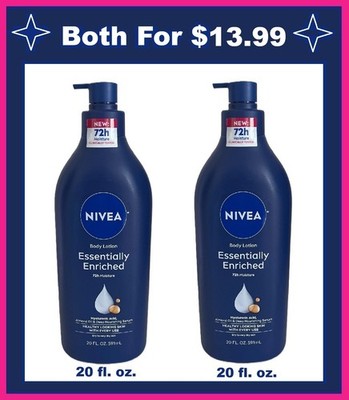  NIVEA Essentially Enriched 72 Hour Body Lotion with Almond Oil (Set of 2)