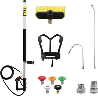 #ad 24FT Telescoping Pressure Washer Extension Wand with Brush HeadPower Washer Ext $156.79