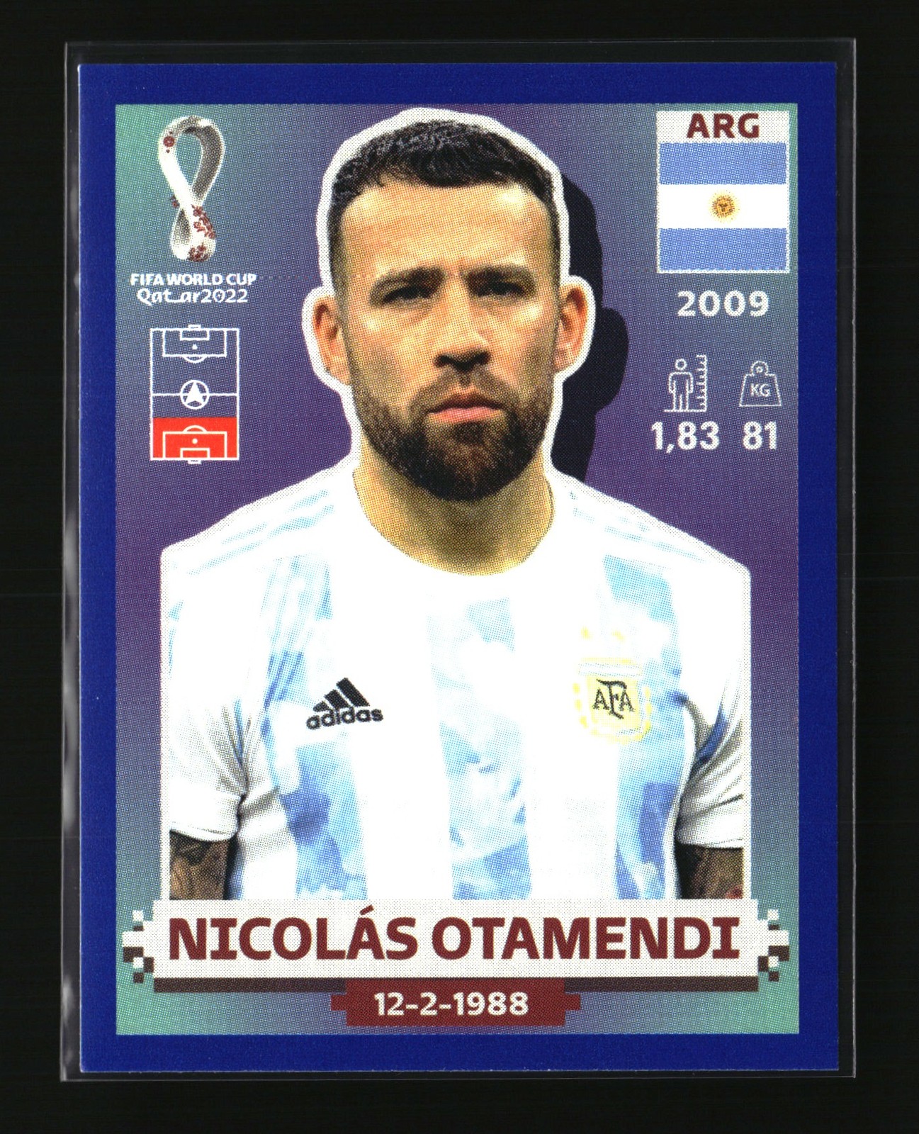 2022 Panini FIFA World Cup Stickers Blue Nicolas Otamendi Argentina #ARG7 NM
